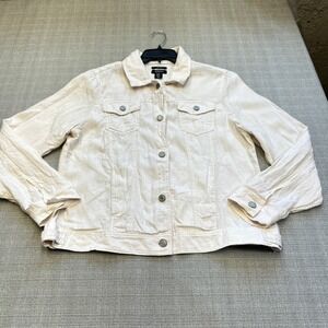 Coastal‎ Linen Jacket Womens XL Button Front Pockets Light Beige Jones New York
